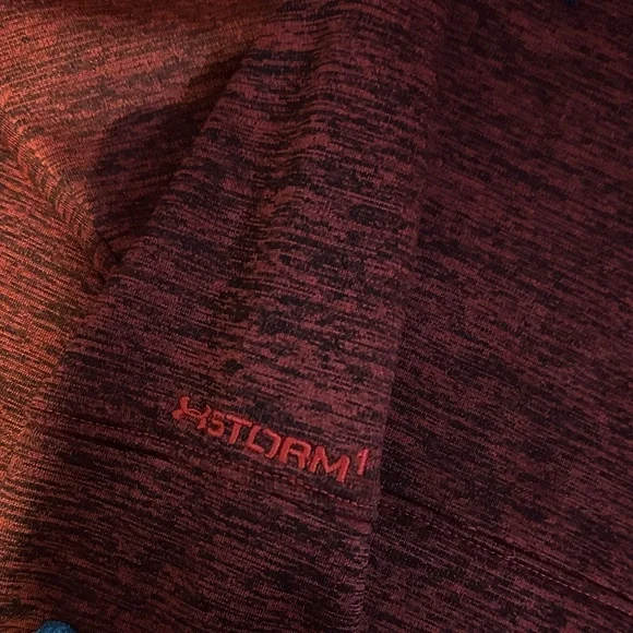 Under Armour Marled Red Hoodie with Black Logo - Picture 3 of 4